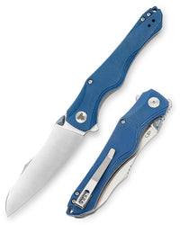 Triton-04L Thumb Stud,3.89" Front Flipper 14C28N Steel Blade,Micarta Handle,Sebastian Irawan Design