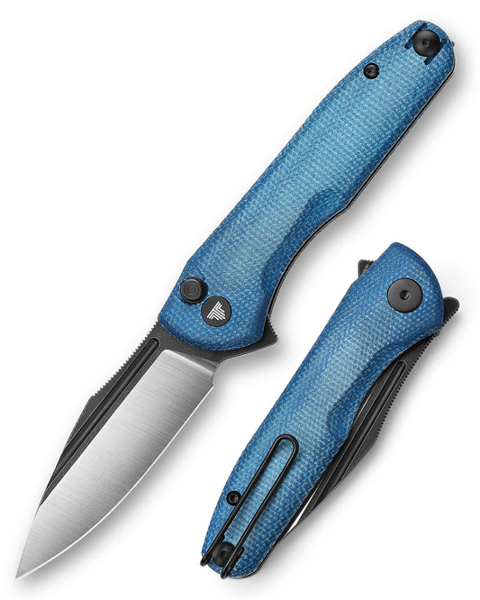 Antliae-04LMB Button Lock Folding Pocket Knife,3.26" 14C28N Steel,Micarta Handle