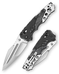 Intruder-03BW Titanium and Damascus G10 Scale,Axis Lock,Thumb Stud,TASKnives Design