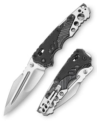 Intruder-03BW Titanium and Damascus G10 Scale,Axis Lock,Thumb Stud,TASKnives Design