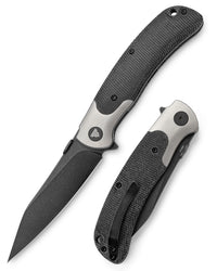 UMa-04 Ti Bolster and Thumb Stud,3.66" S35VN Steel,,Micarta Scales