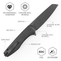Dickybird-BM Liner Lock EDC Folding Pocket Knife 2.99'' 14C28N Steel Blade,Micarta Handle