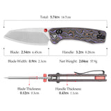Sloth Ultra-PC Crossbar Lock EDC Folding Pocket Knfe,2.54" M390 Steel Blade, Copper Carbon Fiber Handle