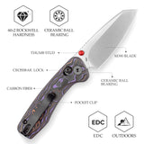 Sloth Ultra-PC Crossbar Lock EDC Folding Pocket Knfe,2.54" M390 Steel Blade, Copper Carbon Fiber Handle
