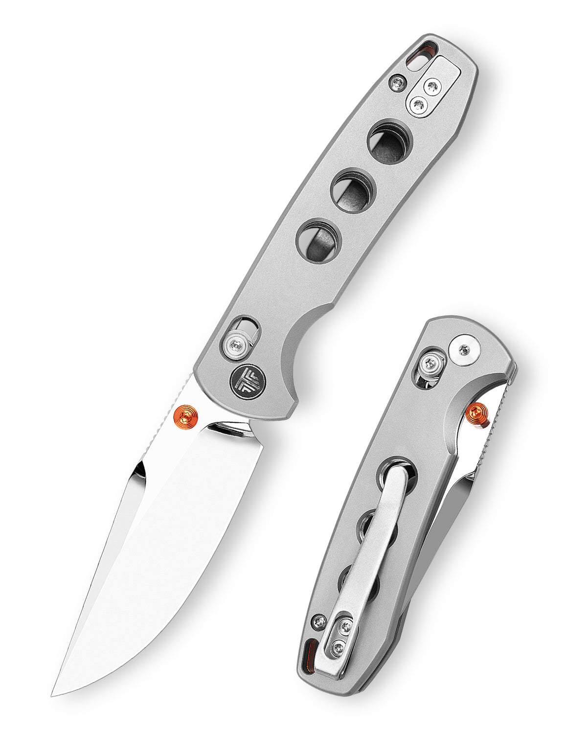 Butterfly Ultra-M Crossbar Lock EDC Folding Pocket Knife,2.99'' Mirror Finished M390 Steel Blade,Titanium Handle