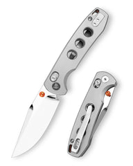 Butterfly Ultra-M Crossbar Lock EDC Folding Pocket Knife,2.99'' Mirror Finished M390 Steel Blade,Titanium Handle