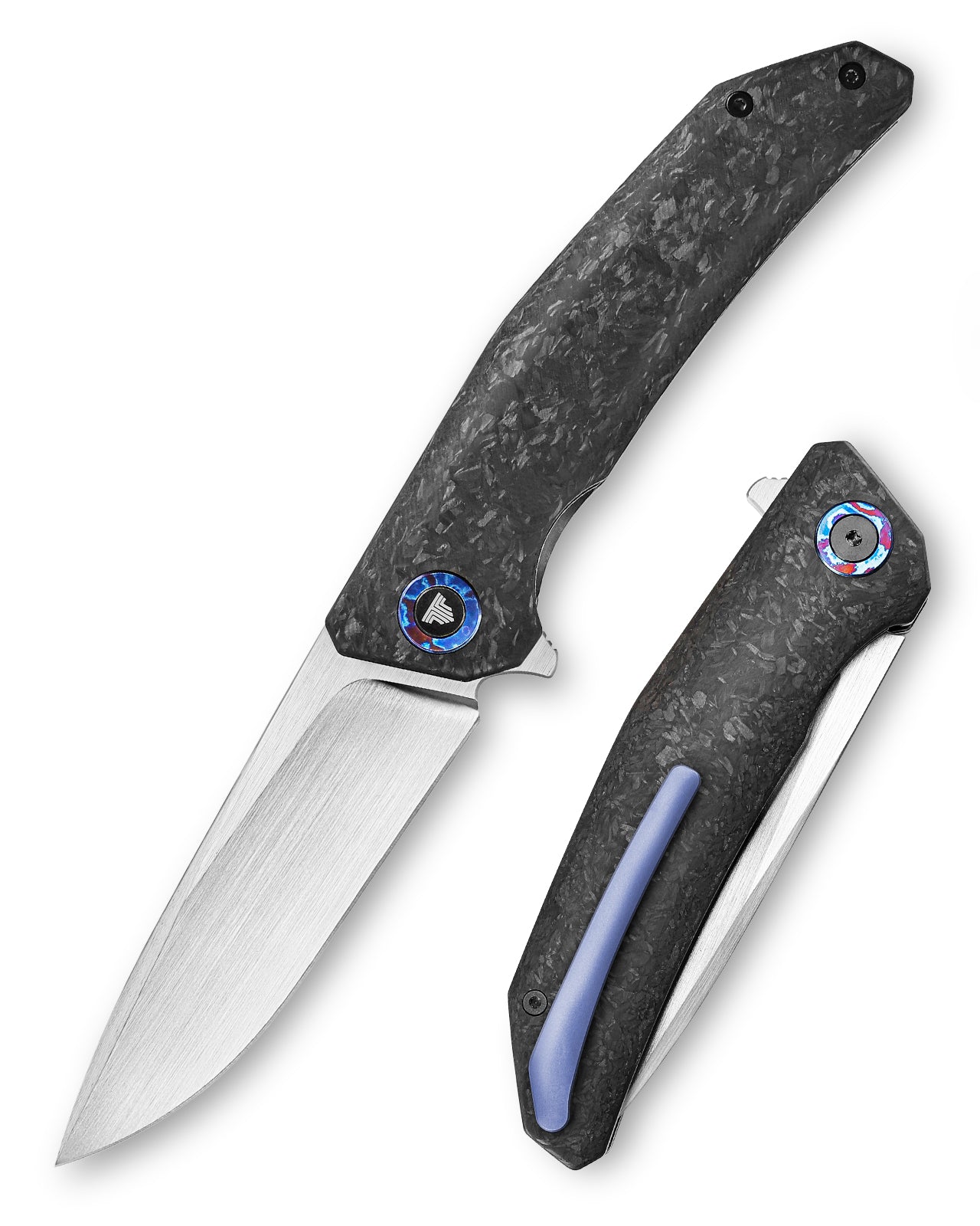 Phoenix-3  Liner Lock  Folding Pocket Knife 3.7'' M390 Steel  Blade,Carbon Fiber Handle