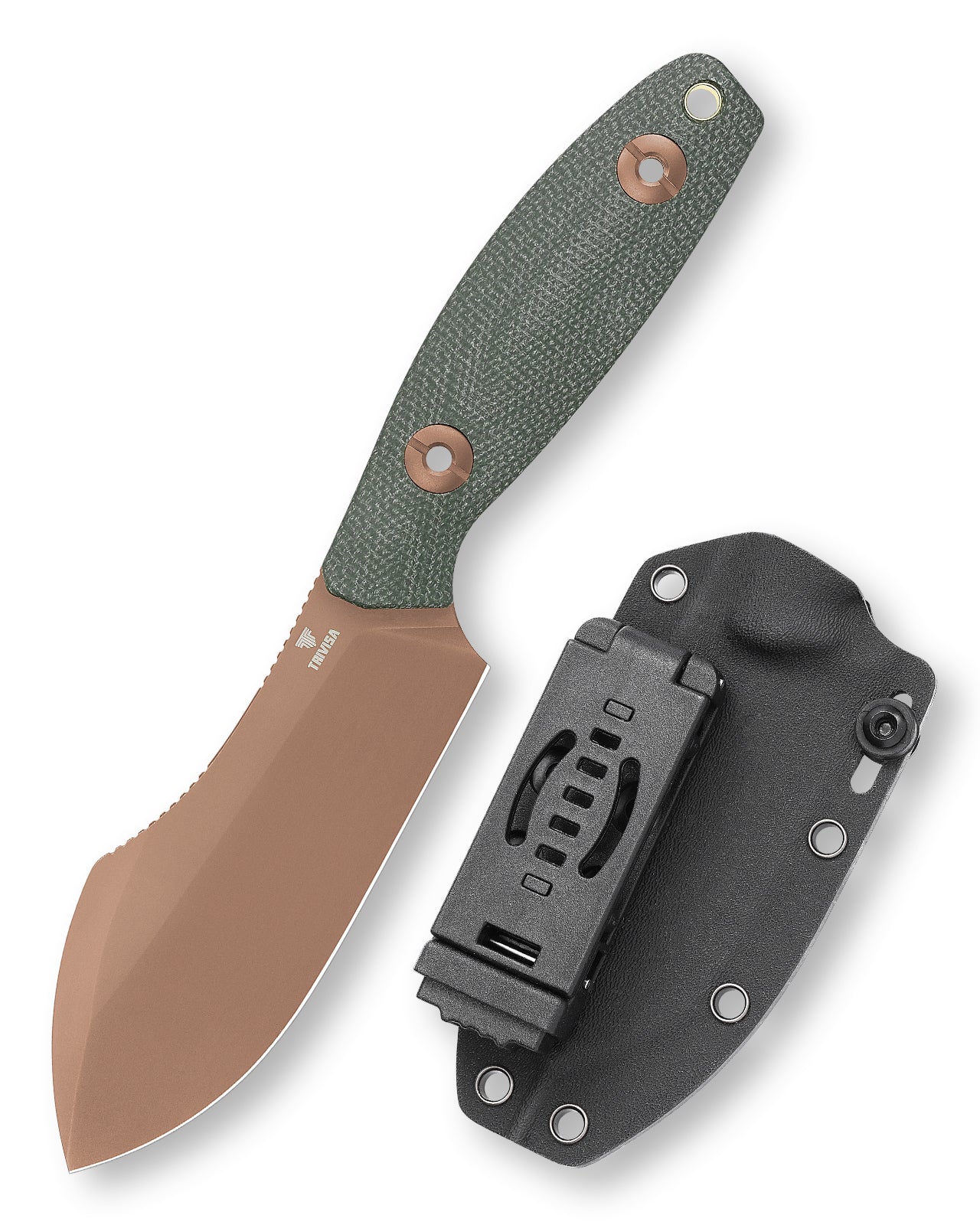 Pumpkin-GM Full-tang Straight Fixed Blade Knife, 3.9‘’14C28N Steel Stonewash Blade, Micarta Handle
