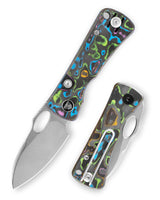 Andromeda Pro-PL Button Liner Lock EDC Folding Knfe,2.3" N690 Steel Blade,Fat Carbon Handle
