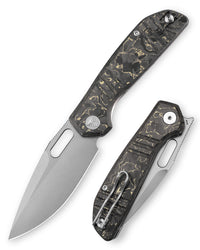 Gecko-YCS Liner Lock Folding Pocket Knife,3.4'' M390 Steel Blade,Ceramic Carbon Fiber Handle