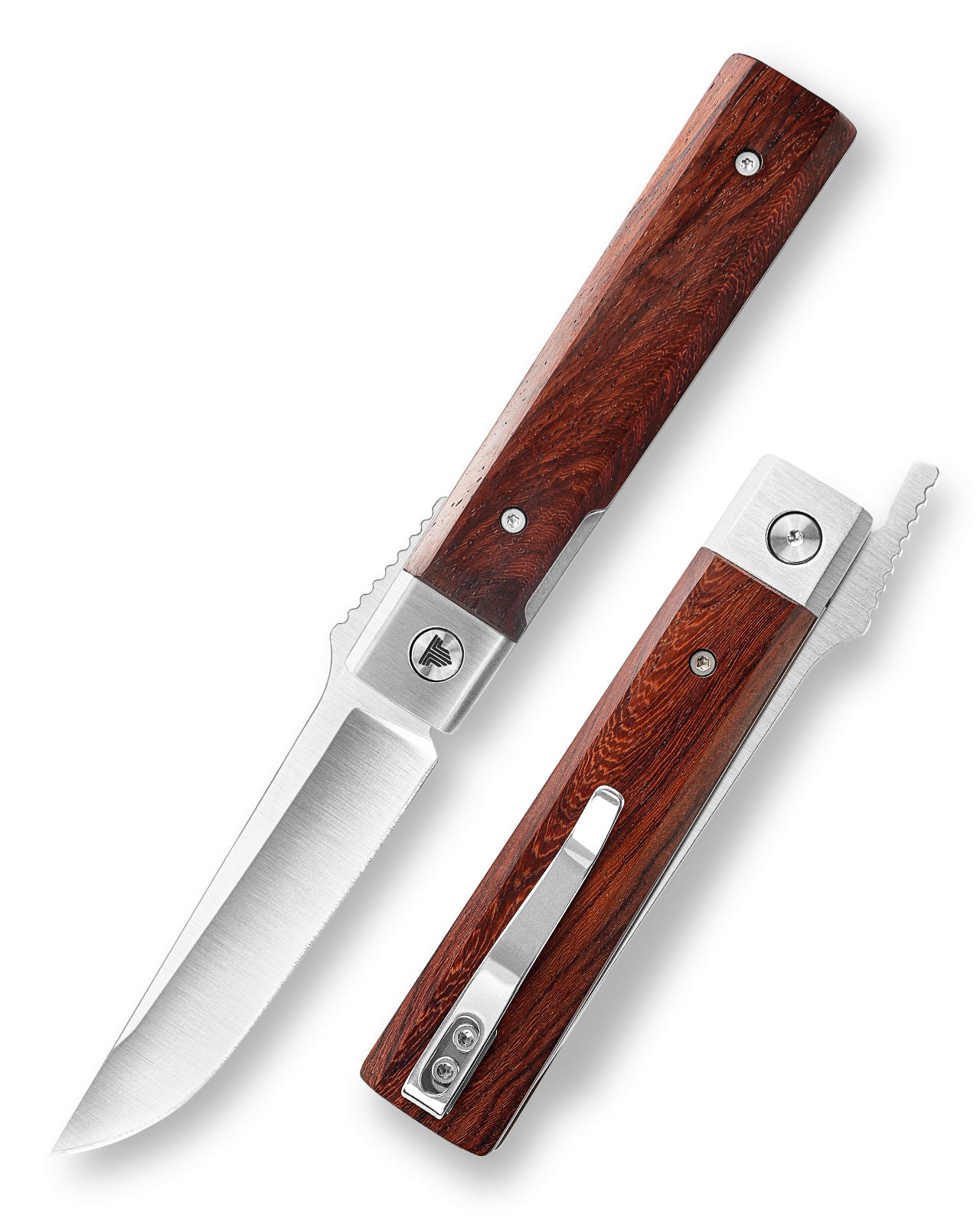 Dolphin-J Liner Lock  Folding Pocket Knife 3.37'' 14C28N Steel Blade,Wood Handle
