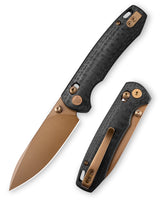Dragonfly-CG Crossbar Lock EDC Folding Pocket Knife,2.99'' 14C28N Steel Blade,Carbon Fiber G10 Handle