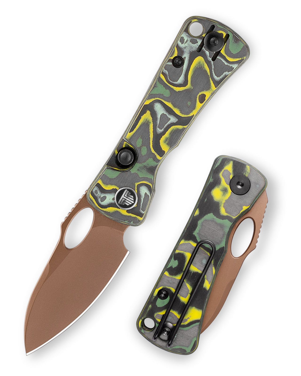 Andromeda Pro-GY Button Liner Lock EDC Folding Knfe,2.3" N690 Steel Blade,Fat Carbon Handle