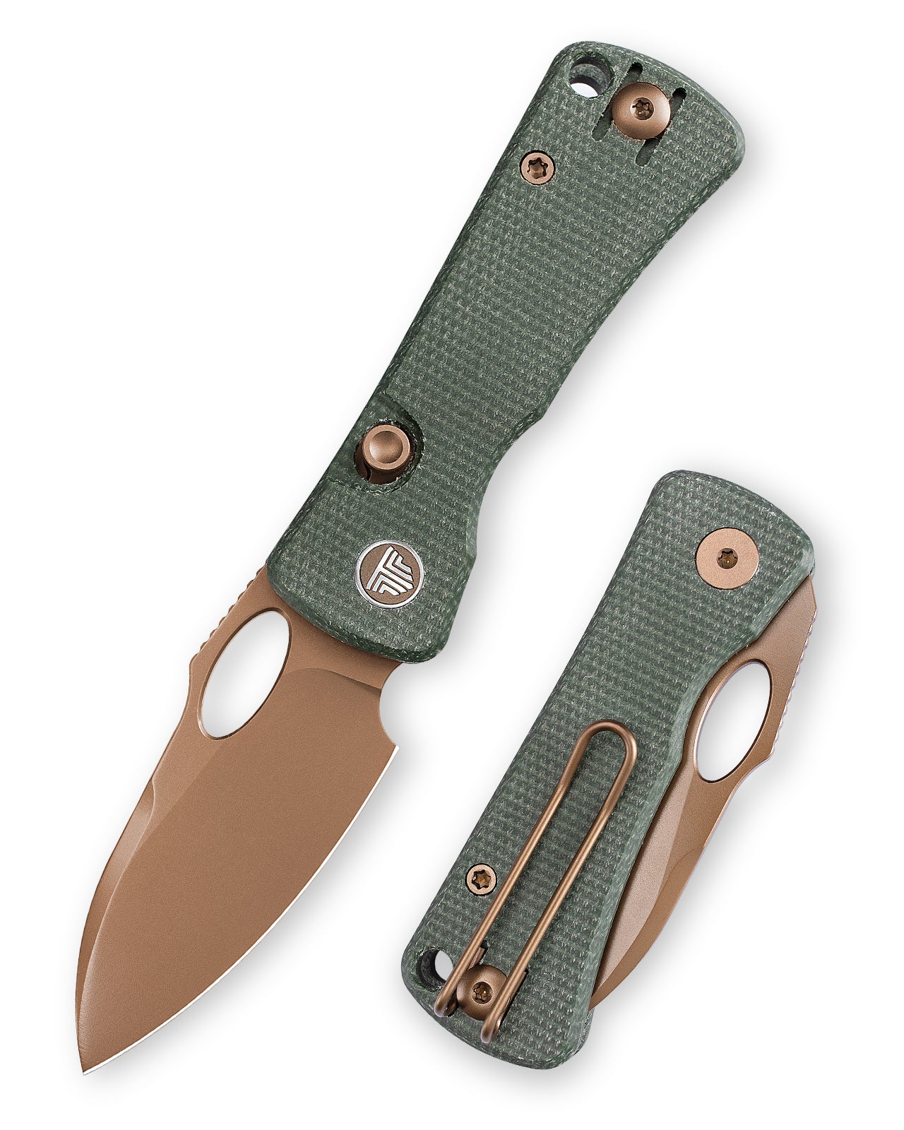 Andromeda-GM Button Liner Lock EDC Folding Knfe,2.3" 14C28N Steel Blade,Micarta Handle