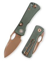 Andromeda-GM Button Liner Lock EDC Folding Knfe,2.3" 14C28N Steel Blade,Micarta Handle