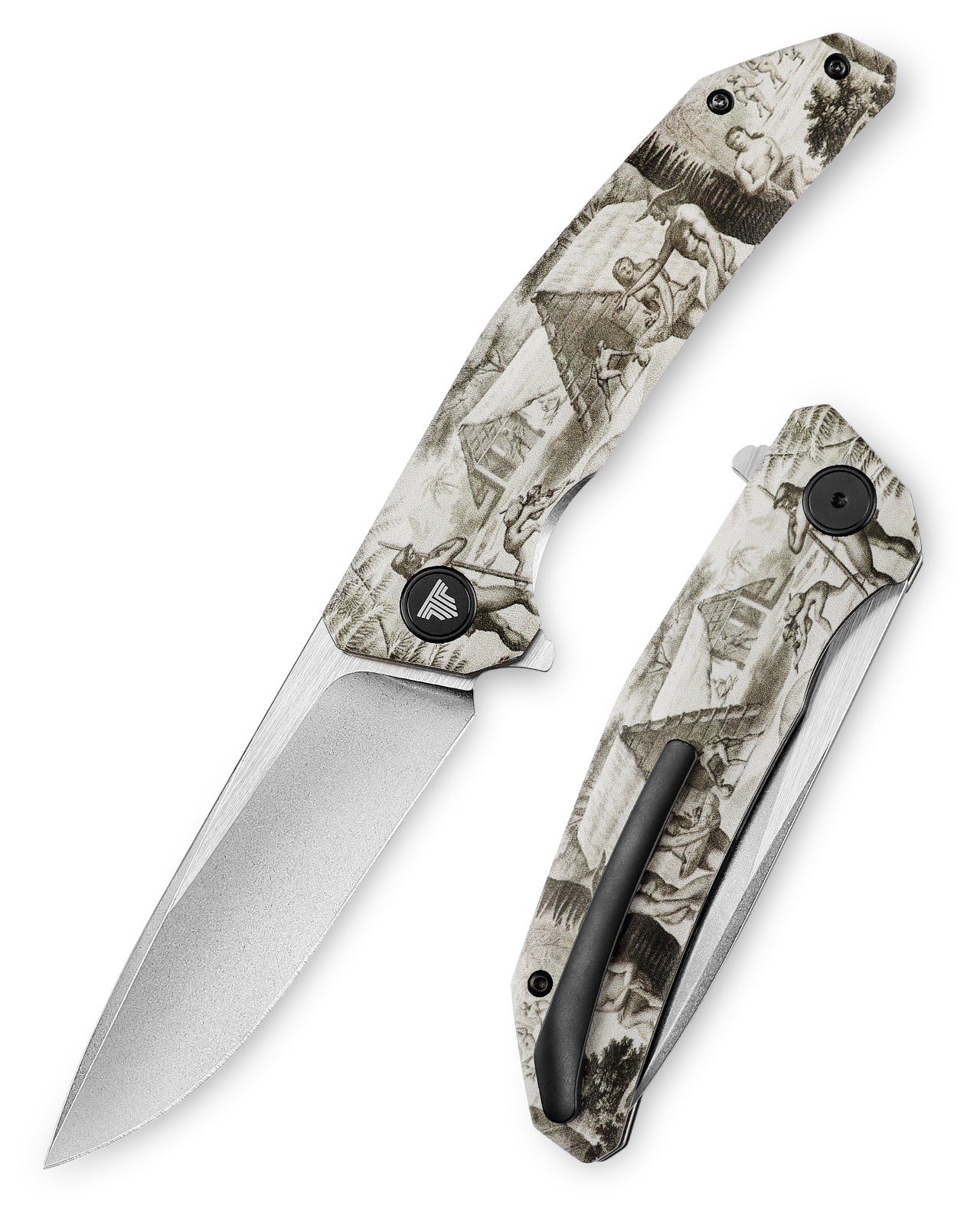 Phoenix-3D Liner Lock Folding Pocket Knife 3.7'' N690 Steel Blade, 3D Printing Patterns G10 Handle