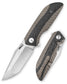 Little Fatty-03 Hand Satin Finished Hollow Grinding Elmax Blade Baked Titanium Handle with Carbon Fiber