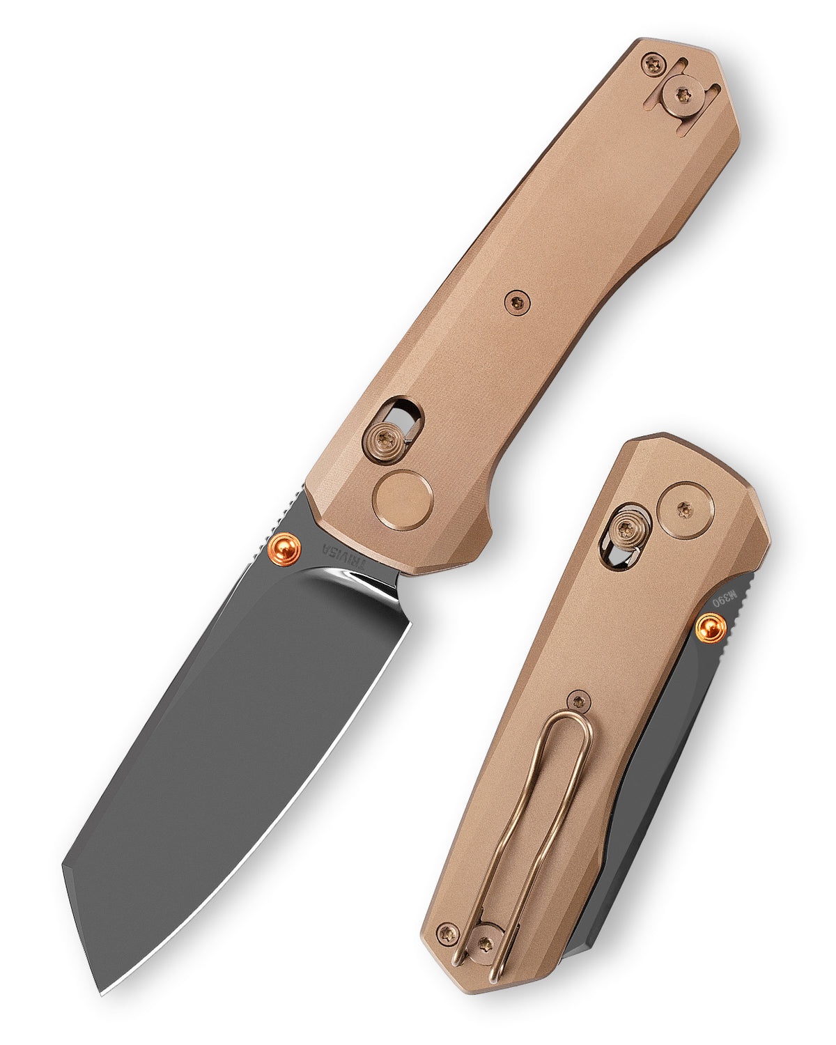 Scarab-DM Crossbar Lock EDC Folding Pocket Knife,2.99"DLC Mirror Finished M390 Steel Blade,Titanium Handle