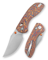 Hippo-RLYM Crossbar Lock EDC Folding Pocket Knife,3.4" 14C28N Steel Blade,Micarta Handle