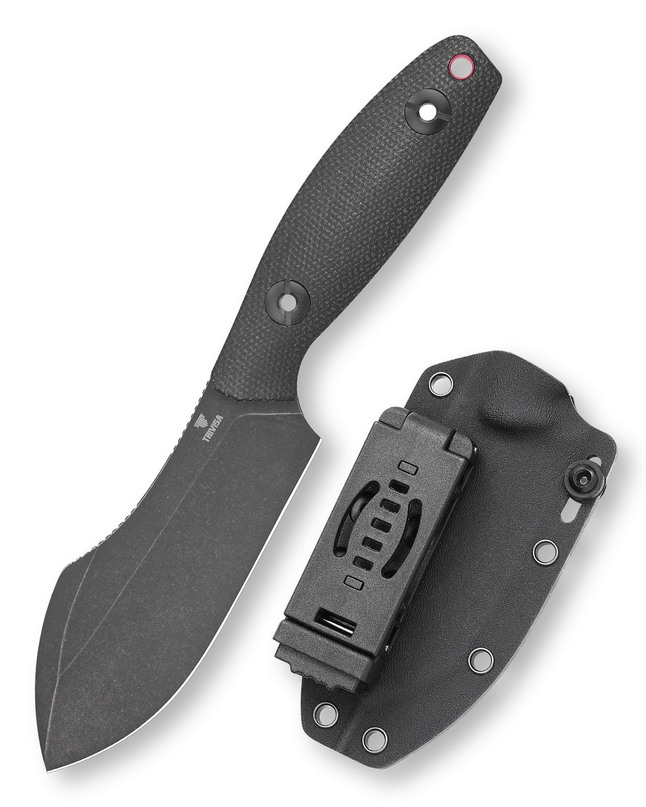 Pumpkin-BM Full-tang Straight Fixed Blade Knife, 3.9‘’14C28N Steel Stonewash Blade, Micarta Handle