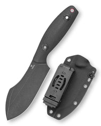Pumpkin-BM Full-tang Straight Fixed Blade Knife, 3.9‘’14C28N Steel Stonewash Blade, Micarta Handle