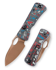 Andromeda-CRG Button Liner Lock EDC Folding Knfe,2.3" 14C28N Steel Blade,Carbon Fiber Handle