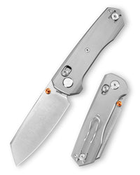 Scarab-S Crossbar Lock EDC Folding Pocket Knife,2.99" M390 Steel Blade,Titanium Handle
