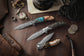 Virgo-07Y Handmade Folding Pocket Knife,3.62in 110 Layers Damascus Steel Blade,Resin & Wood Handle with Clip