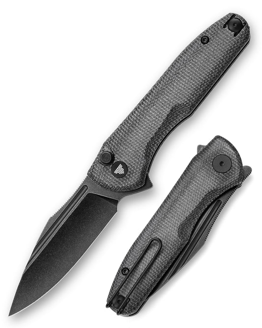 Antliae-04BM Button Lock Folding Pocket Knife,3.26" 14C28N Steel,Micarta Handle