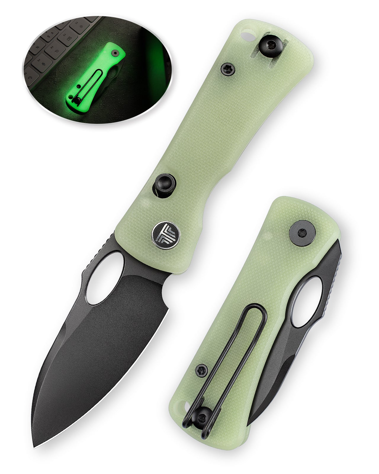 Andromeda-TG Button Liner Lock EDC Folding Knfe,2.3" 14C28N Steel Blade,G10 Handle