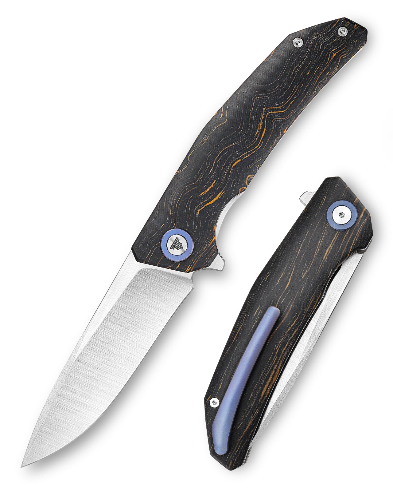 Phoenix-5  Liner Lock  Folding Pocket Knife 3.7'' M390 Steel  Blade,Damascus G10 Handle