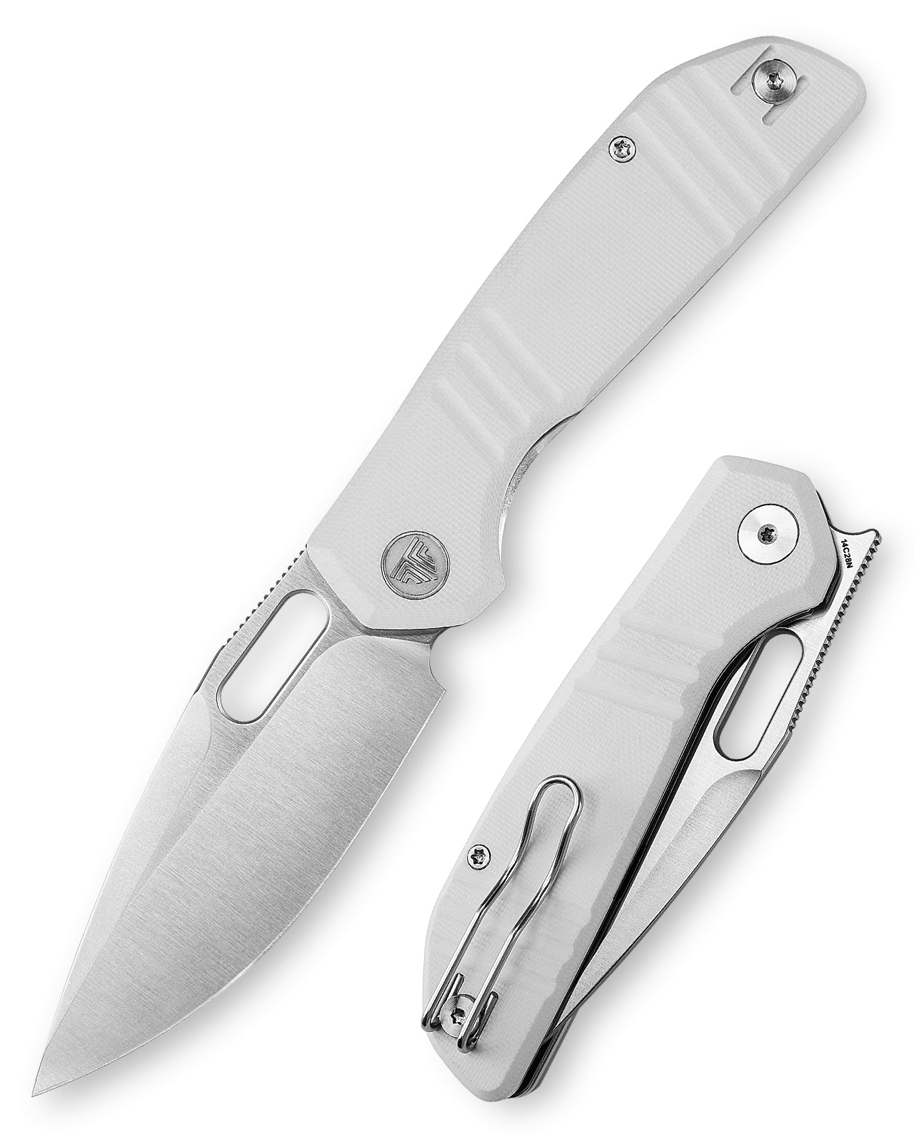 Gecko-WG Liner Lock EDC Folding Pocket Knife,3.4'' 14C28N Steel Blade,G10 Handle
