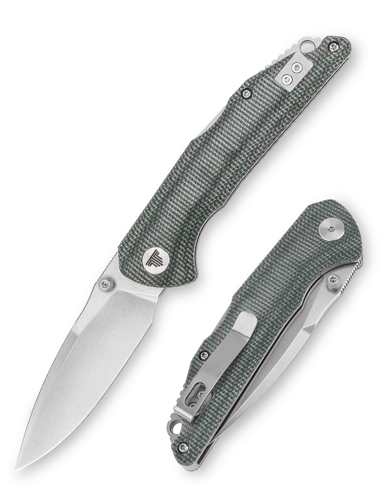 Arae-04G Back Lock EDC Folding Knfe,3.3" 14C28N Steel Blade,Micarta Handle