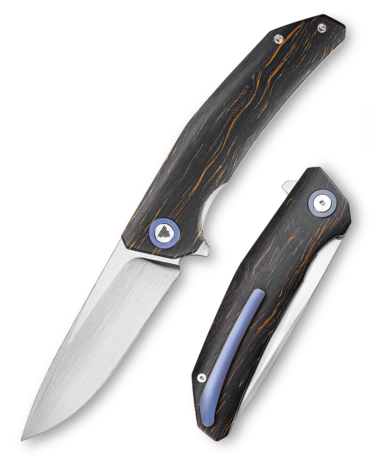 Phoenix-2  Liner Lock  Folding Pocket Knife 3.7'' M390 Steel  Blade,Damascus G10 Handle