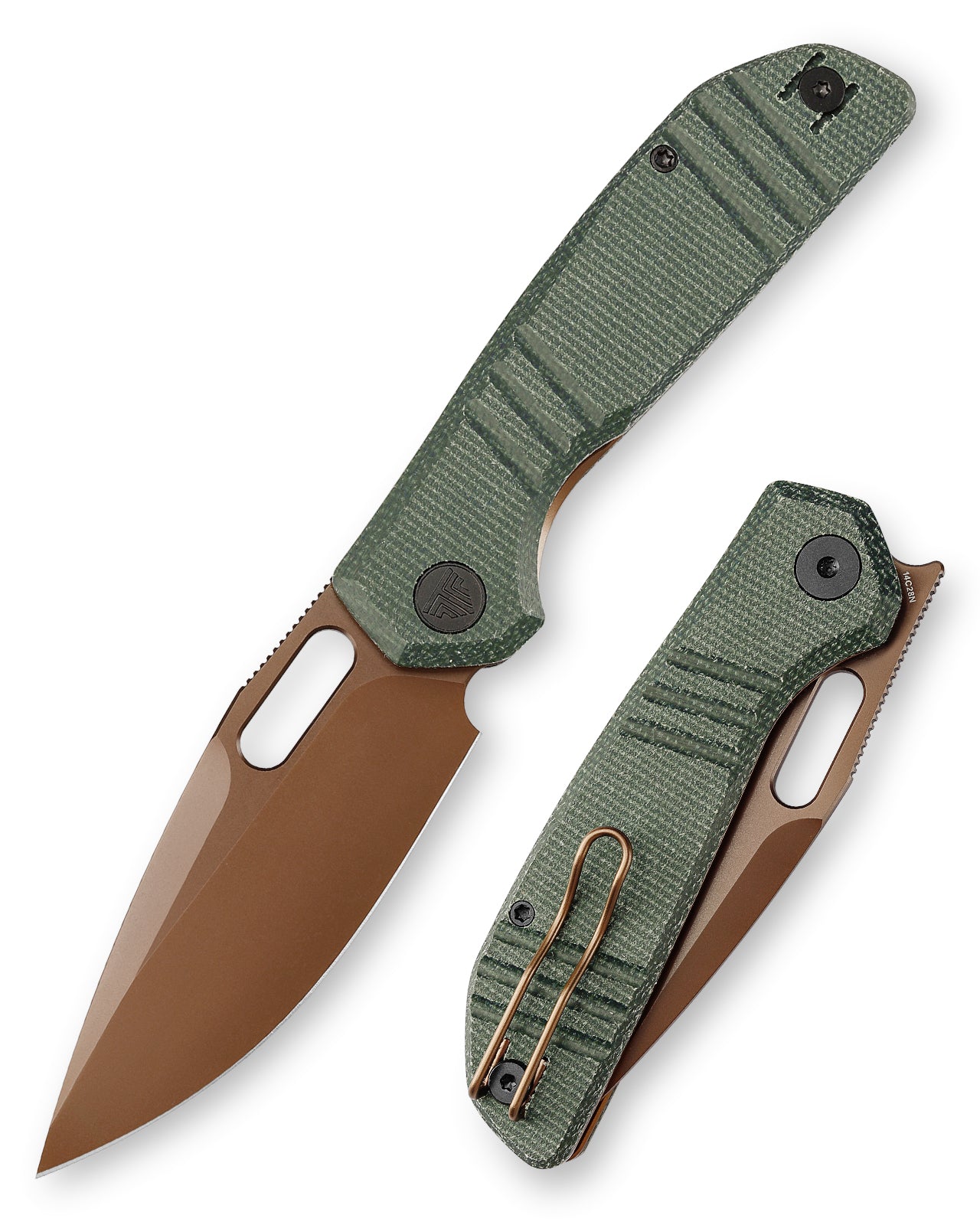 Gecko-GM Liner Lock EDC Folding Pocket Knife,3.4'' 14C28N Steel Blade,Micarta Handle