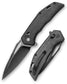 Vela-04B,Axis Lock Folding Pocket Knife,3.38" 14C28N Steel,Black Micarta Handle