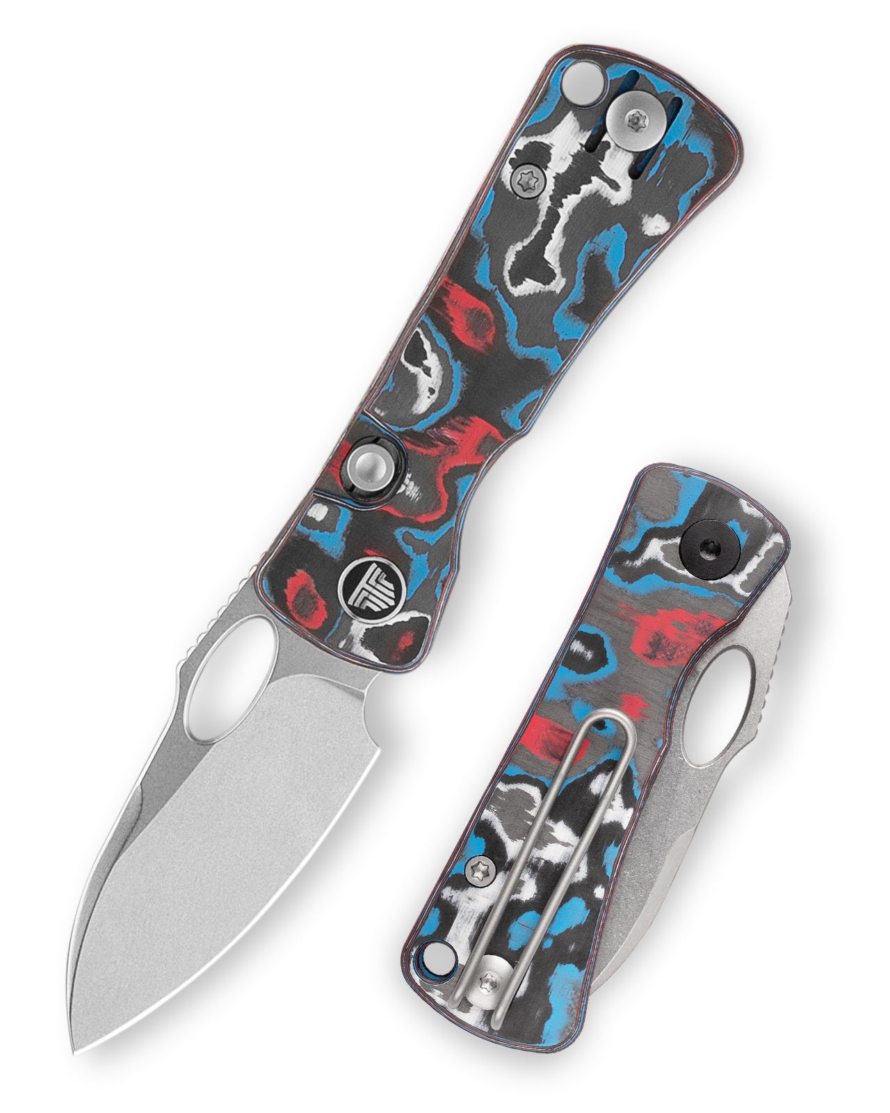 Andromeda Pro-RL Button Liner Lock EDC Folding Knfe,2.3" N690 Steel Blade,Fat Carbon Handle