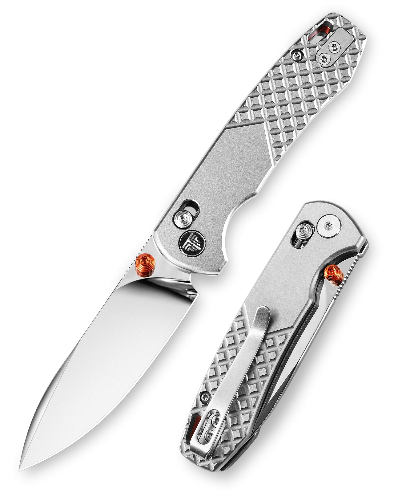 Dragonfly-M Crossbar Lock EDC Folding Pocket Knife, 2.99'' M390 Steel Blade, Titanium Handle