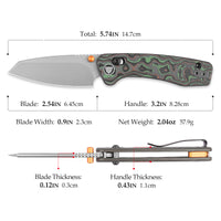 Sloth Ultra-GC Crossbar Lock EDC Folding Pocket Knfe,2.54" M390 Steel Blade, Carbon Fiber Handle