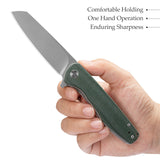 Dickybird-GM Liner Lock EDC Folding Pocket Knife 2.99'' 14C28N Steel Blade,Micarta Handle