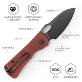 Andromeda-RG Button Liner Lock EDC Folding Knfe,2.3" 14C28N Steel Blade,G10 Handle