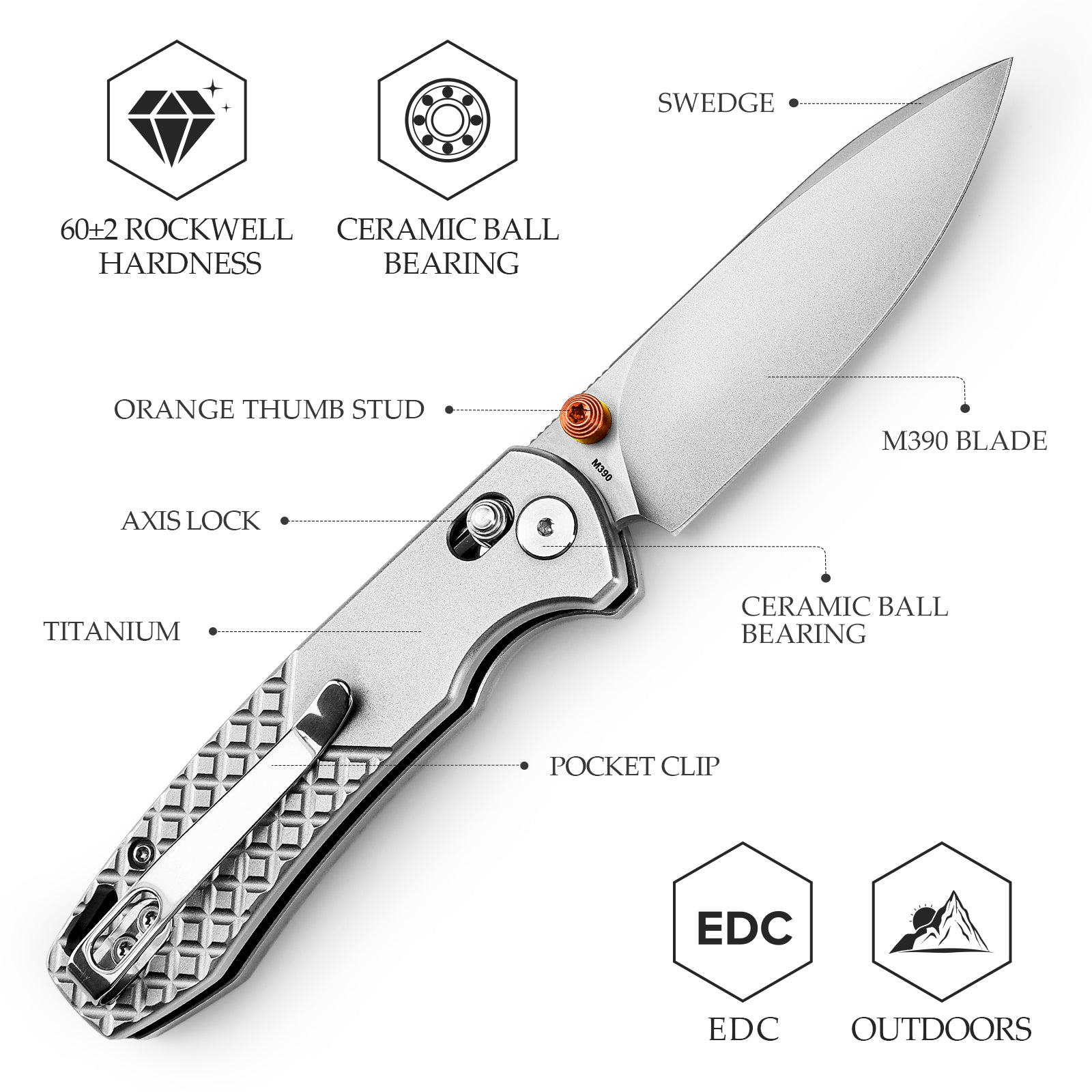 Складаний кишеньковий ніж Dragonfly-B Axis Lock EDC, лезо 2.99