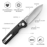 Sabretooth-BG Crossbar Lock Folding Pocket Knife,3.4'' 14C28N Steel Stonewashed Satin Blade, G10 Handle,