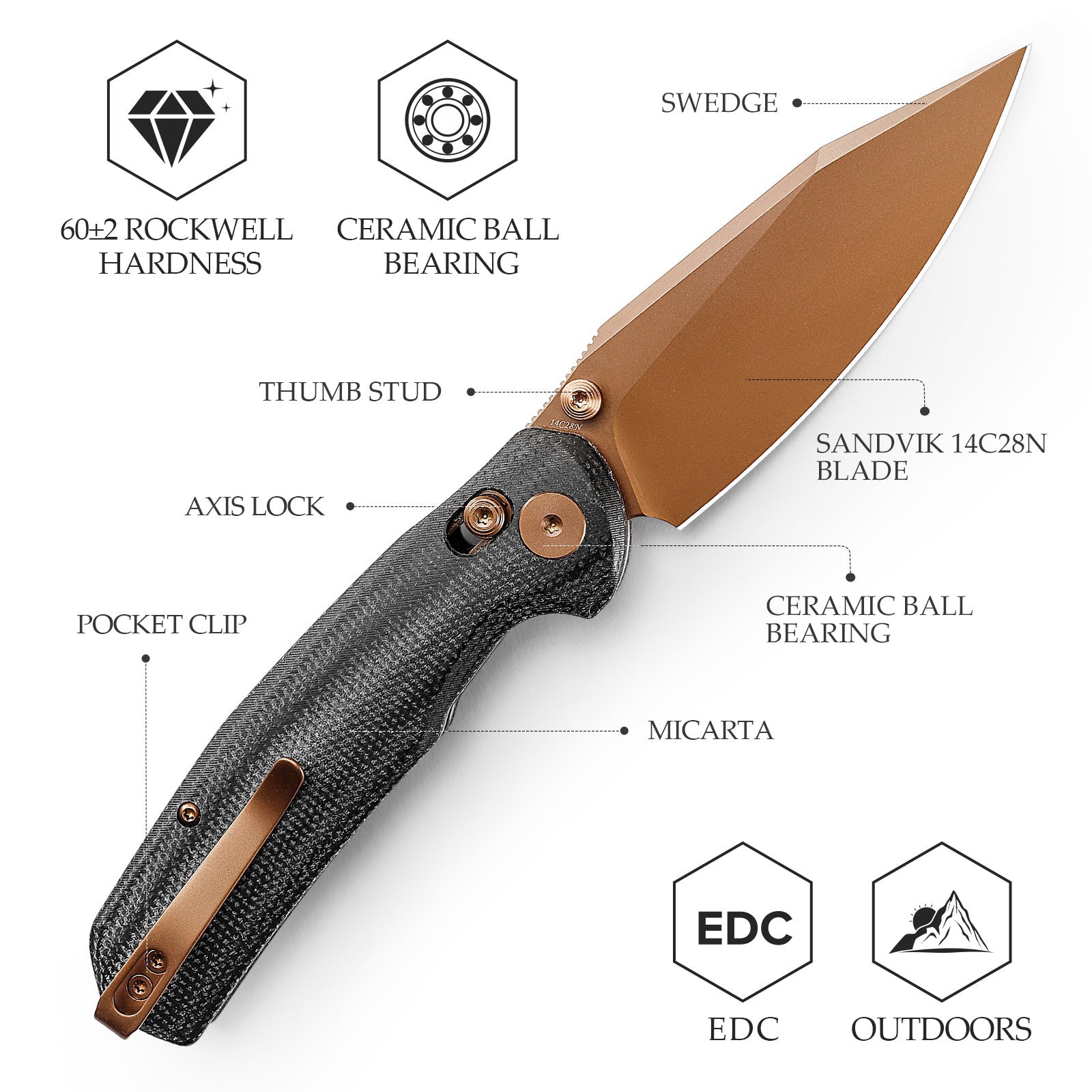 Hornet-BM Crossbar Lock EDC Folding Pocket Knife,3.34