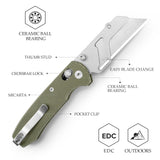 Puppy GM Crossbar Lock EDC Folding Pocket Knife,2.62'' SK5 Blade,Micarta Handle