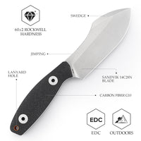 Складаний ніж Andromeda-04B Liner Lock EDC, лезо 2.04 дюйма зі сталі 14C28N, ручка з мікарти