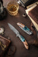 Virgo-07L Handmade Folding Pocket Knife,3.62in 67 Layers Damascus Steel Blade,Resin & Wood Handle with Clip