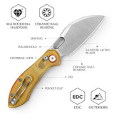 Batwing-YP Crossbar Lock Folding Pocket Knife,2.99'' 14C28N Steel Blade,PEI Handle