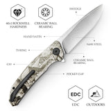 Phoenix-3D Liner Lock Folding Pocket Knife 3.7'' N690 Steel Blade, 3D Printing Patterns G10 Handle
