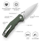 Corvus-04G,Button Lock Pocket Folding Knfe,3.16'' 14C28N Steel blade,Micarta Handle,Hydra Design